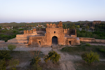 Fototapeta na wymiar Ruins of old ancient and historical castle, Rohtas fort Jhelum Punjab Pakistan