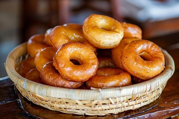 Photo of Mahamri Kenyan Swahili doughnuts a breakfast snack with selective focus