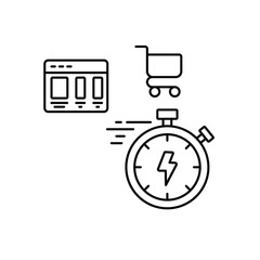 Flash Sale Timer vector icon. Fresh sale vector concept icon