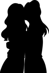 A lesbian couple kissing