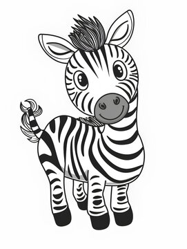 zebra
cute cartoon pictures, Cartoon line drawings for coloring for kids ages, young children.