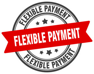 Fototapeta premium flexible payment stamp. flexible payment label on transparent background. round sign