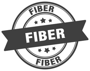 fiber stamp. fiber label on transparent background. round sign