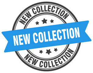 Fototapeta premium new collection stamp. new collection label on transparent background. round sign