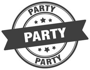 party stamp. party label on transparent background. round sign