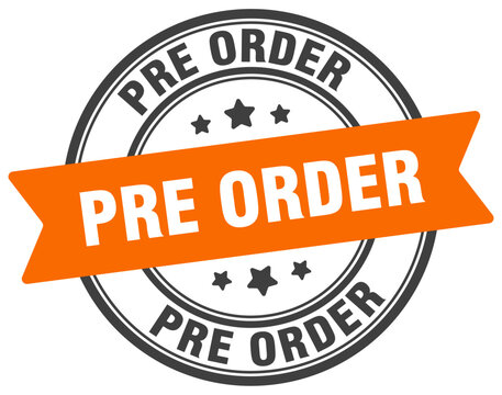 pre order stamp. pre order label on transparent background. round sign