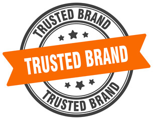 Fototapeta premium trusted brand stamp. trusted brand label on transparent background. round sign