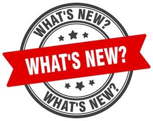 Fototapeta premium what's new? stamp. what's new? label on transparent background. round sign
