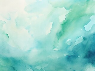 Fototapeta na wymiar Teal watercolor light background natural paper texture abstract watercolur Teal pattern splashes aquarelle painting white copy space for banner design, greeting card