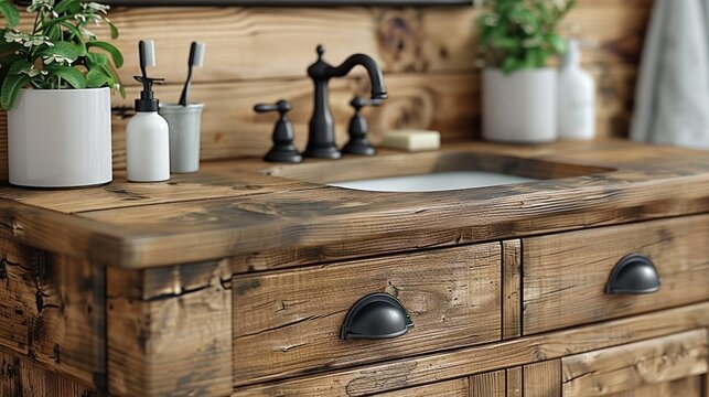 Tranquil Oasis: Bathroom Sink and Mirror