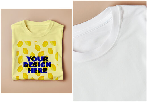 Mockup Folded T-shirt Neutral Generated Ai