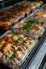 A Bounty of Culinary Delights: Diverse Food Display Case