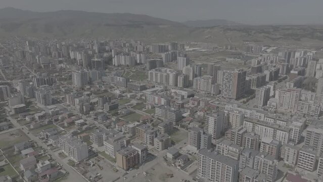 Aerial cityscape of Residential buildings in Didi Dighomi district. Tbilisi, Georgia 2024 april. d-log