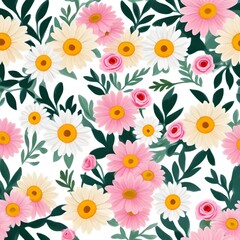 seamless pattern with flowers