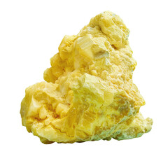 A close up of a yellow rock with a Transparent Background