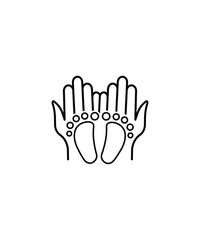 hand holding footprint icon, vector best line icon.