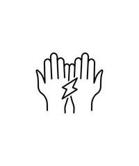hand holding power icon, vector best line icon.
