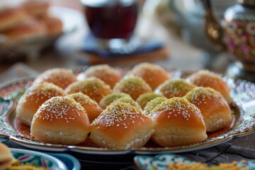 Obraz na płótnie Canvas Qatayef traditional sweets for Ramadan