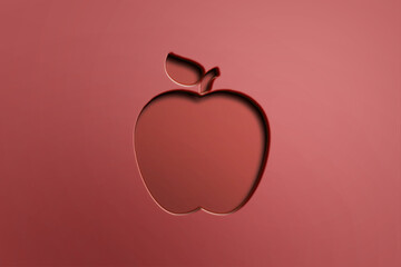 Cute 3d red apple shapes logo design.	