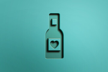 Cute 3d blue bottle of alcohol shapes logo design. 