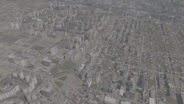 Aerial cityscape of Residential buildings in Didi Dighomi district. Tbilisi, Georgia 2024 april. d-log