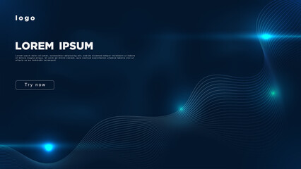 Abstract dark background with luminous lines and highlights