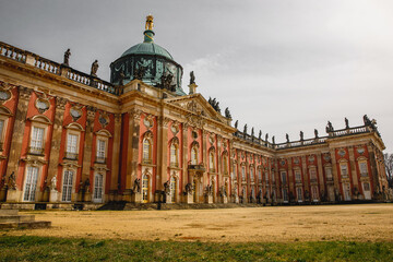 Fototapeta na wymiar New Palace (Neues Palais) facade in Potsdam, Germany, Sans Souci park