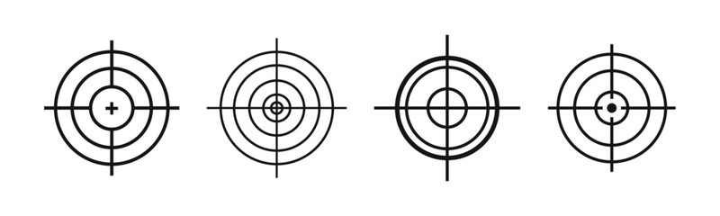 Crosshair vector set. Scope aim icons. Circular crosshairs. - obrazy, fototapety, plakaty