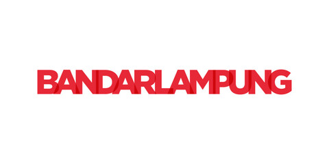 Bandung in the Indonesia emblem. The design features a geometric style, vector illustration with bold typography in a modern font. The graphic slogan lettering.