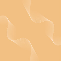 Abstract background with waves. Vector banner with lines. Background for music album, poster, card, advertisement. Geometric element for design isolated on orange. Beige and orange gradient
