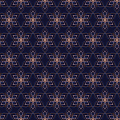 Fototapeta premium A Simple Geometric Line Art Flowers Seamless Surface Pattern Design