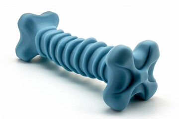 Rubber bone toy with spine for dogs to chew and play with