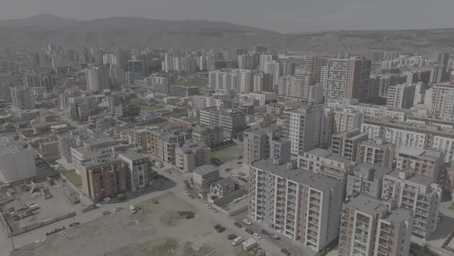Aerial cityscape of Residential buildings in Didi Dighomi district. Tbilisi, Georgia 2024 april. d-log