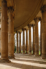 Classic ancient colonnade, the row of columns.