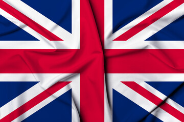 Beautifully waving and striped United Kingdom flag, flag background texture with vibrant colors and fabric background