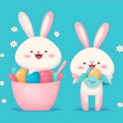 Easter Cartoon bunnies