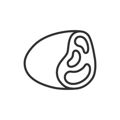 Ham hock, linear icon. Meat. Line with editable stroke