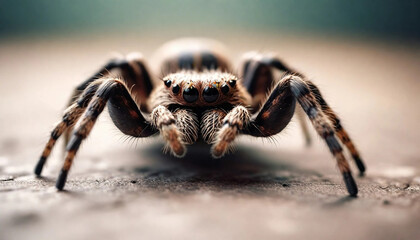 Close up image of Jumping Spider. Created with Generative AI. - obrazy, fototapety, plakaty