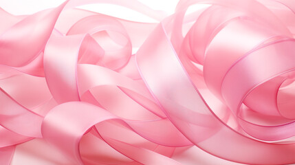 光沢のあるピンクのリボンテープの背景