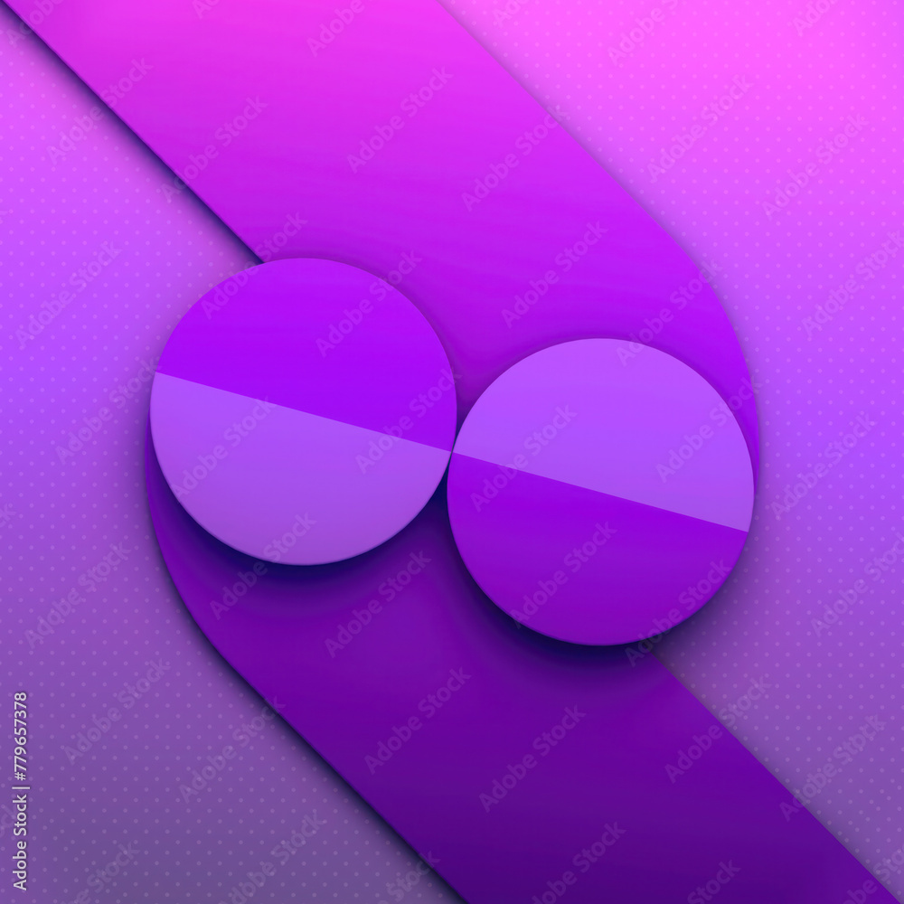 Aufkleber Modern graphics in purple tones, where simple geometric shapes intertwine to create patterns. 3d rendering illustration