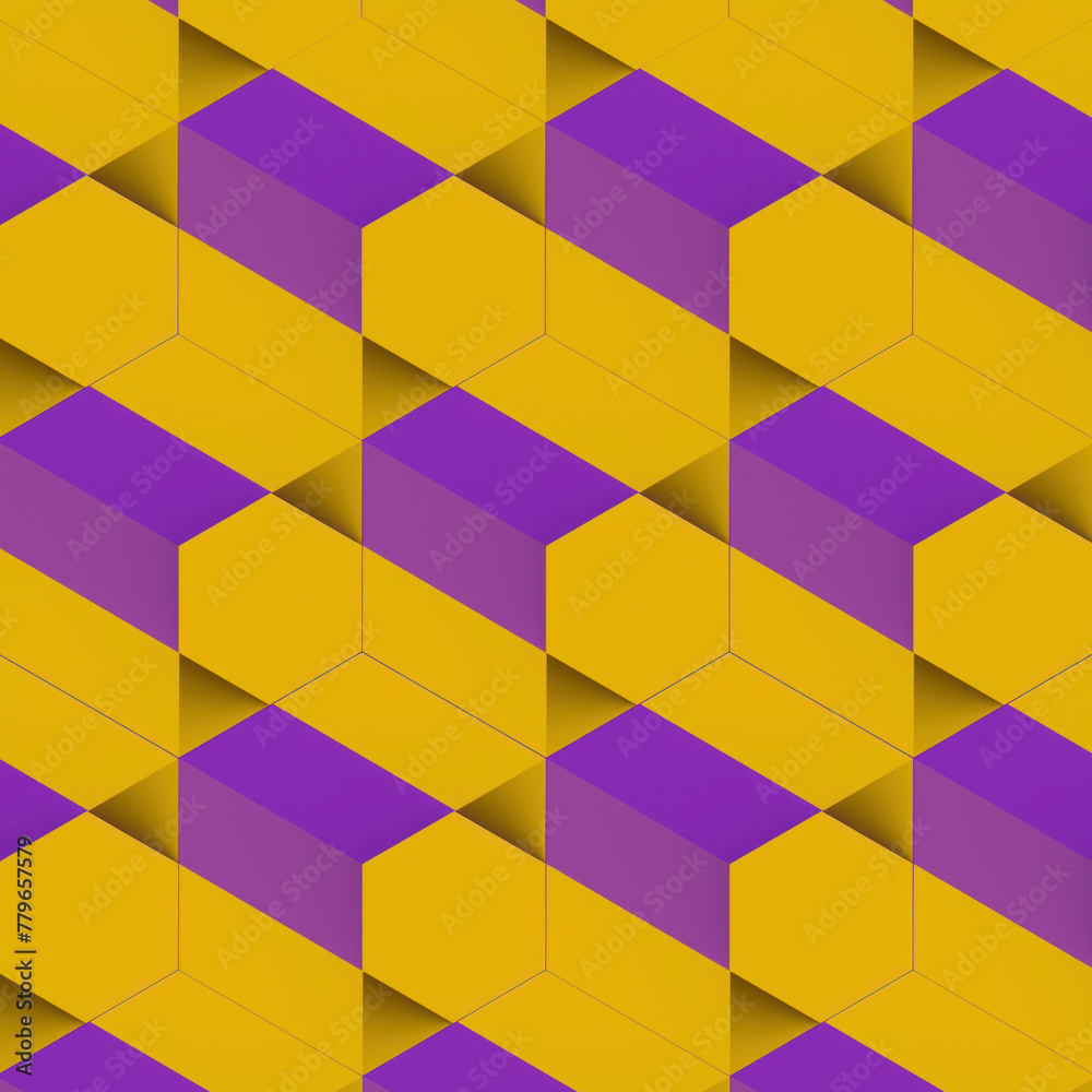 Leinwandbilder Mesmerizing background with 3d rendering digital illustration of multicolored simple geometric shapes