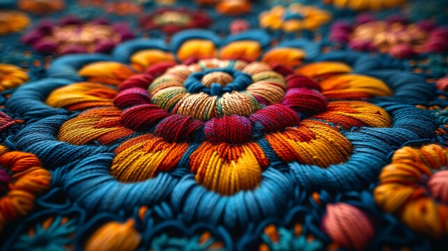 The intricate patterns and vibrant colors of a traditional cultural festival.