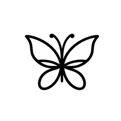 black icon butterfly. 