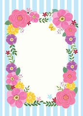 rose and flower floral frame border background hand drawn vector illustration for invitation greeting birthday party celebration wedding card poster banner
