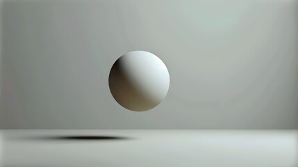 Minimalistic 3D Sphere Suspended in Mid Air Against a Plain Background: Ethereal Simplicity, Hand Edited Generative AI