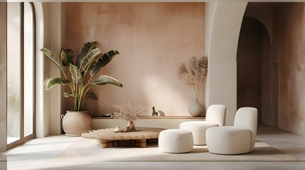 Apricot Serenity: Muted Wallpaper for a Tranquil Ambiance hand edited generative AI