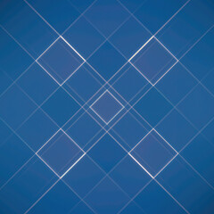 Geometric shapes on a blue background, lining up in mesmerizing patterns. 3d rendering digital illustration