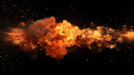 a fiery explosion with a black background with a big splash of fire