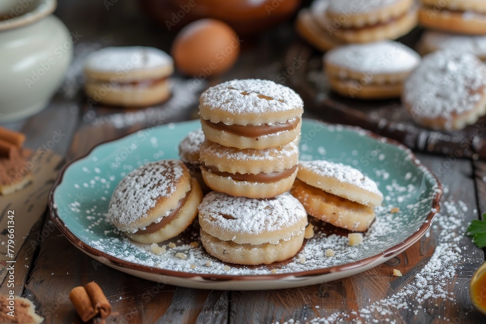 Wall mural Traditional Peruvian cookies with caramel filling