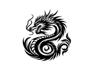Fototapeta premium Fantasy Flames: Fiery Dragon Vectors for Mythical Creation